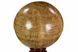 Polished, Banded Aragonite Sphere - Morocco #105614-1